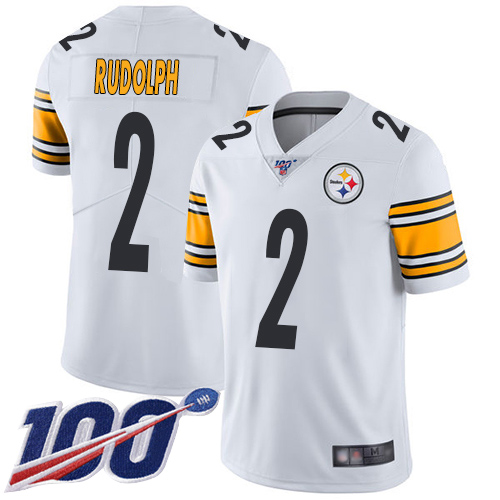 Men Pittsburgh Steelers Football #2 Limited White Mason Rudolph Road 100th Season Vapor Untouchable Nike NFL Jersey->nfl t-shirts->Sports Accessory